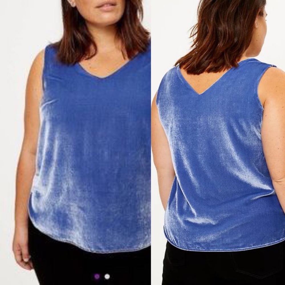 Loft Plus NWT V Neck Sleeveless Velvet Blouse Tank